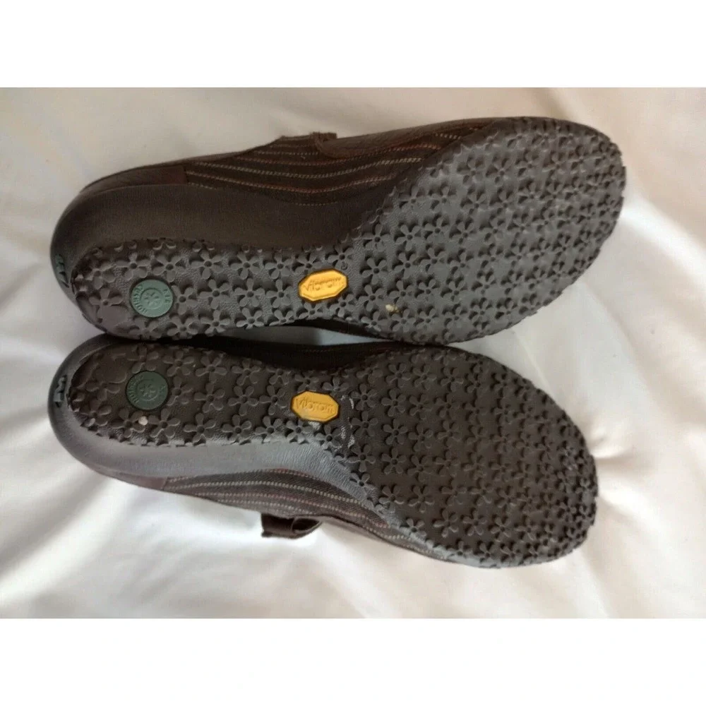 Merrell Poppy Roast Brown Leather Mary Jane Wedge Heel Shoes Vibram‎ Women's 10